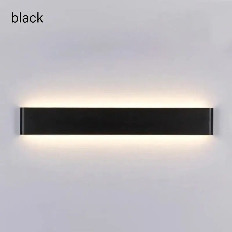 Modern black led wall lamp with sleek rectangular design and touch sensor for bedroom decorbites led wall lighting