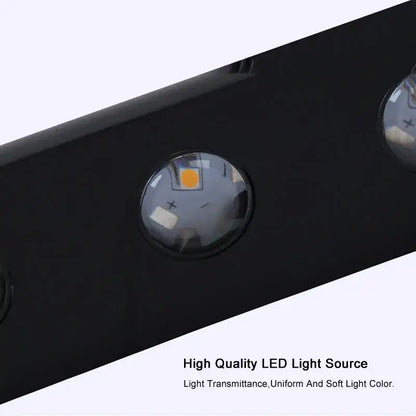 Modern black led wall lamp with circular clear lens covers over high-quality leds for bedroom lighting fixture