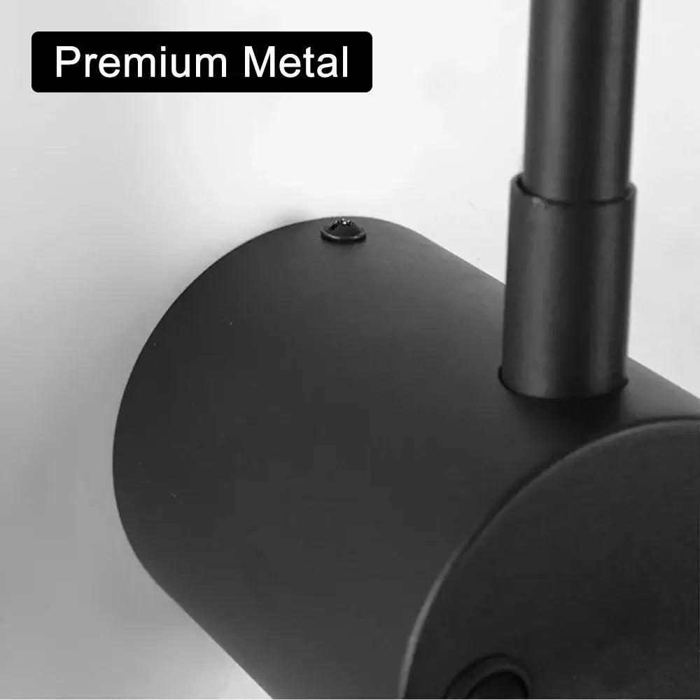 Modern black led wall lamp with adjustable cylindrical metal wall lamp featuring a sleek matte finish
