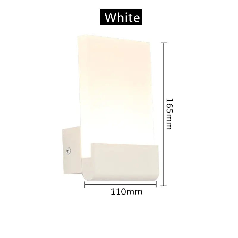 White rectangular wall lamp with frosted glass led wall lamp in sleek modern design for bedroom use
