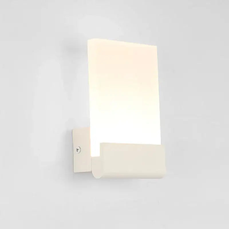 Modern black led wall lamp with frosted glass diffuser and minimalist metal bracket ideal for living room or bedroom use