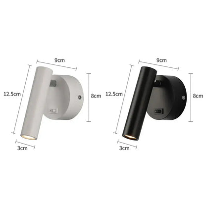 Modern black led wall lamps adjustable bedroom reading light with sleek white and matte black finishes wall lamps design