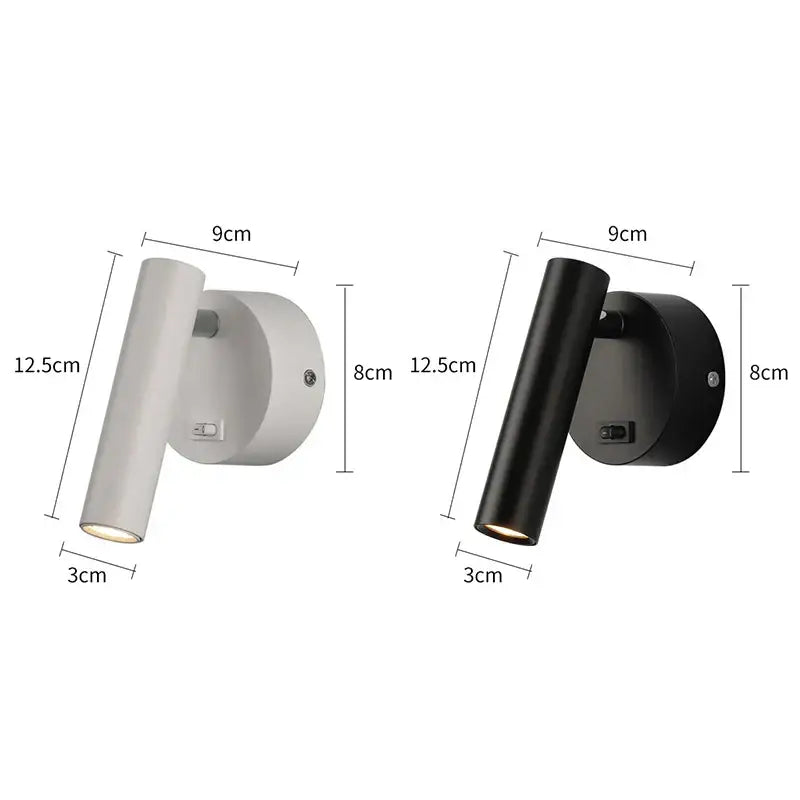 Modern black led wall lamps adjustable bedroom reading light with sleek white and matte black finishes wall lamps design