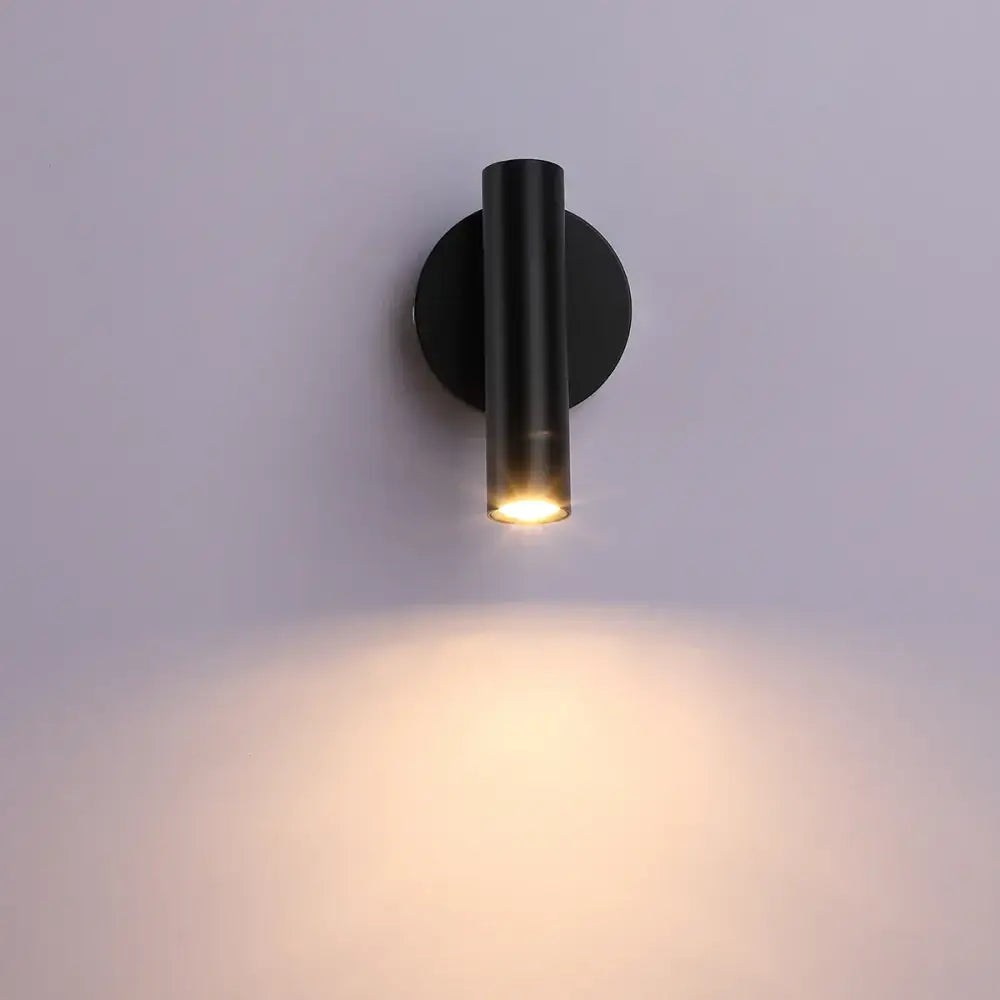 Modern black led wall lamps with matte finish and warm light for adjustable bedroom reading wall lamps