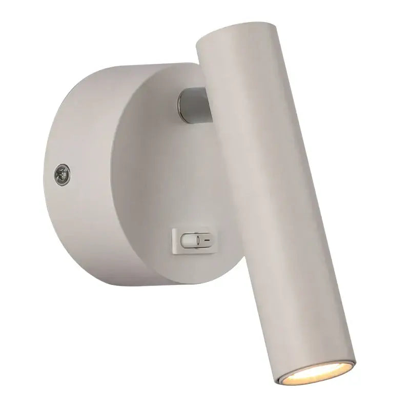 Modern white led wall spotlight with sleek cylindrical design and adjustable head for flexible wall lamps lighting