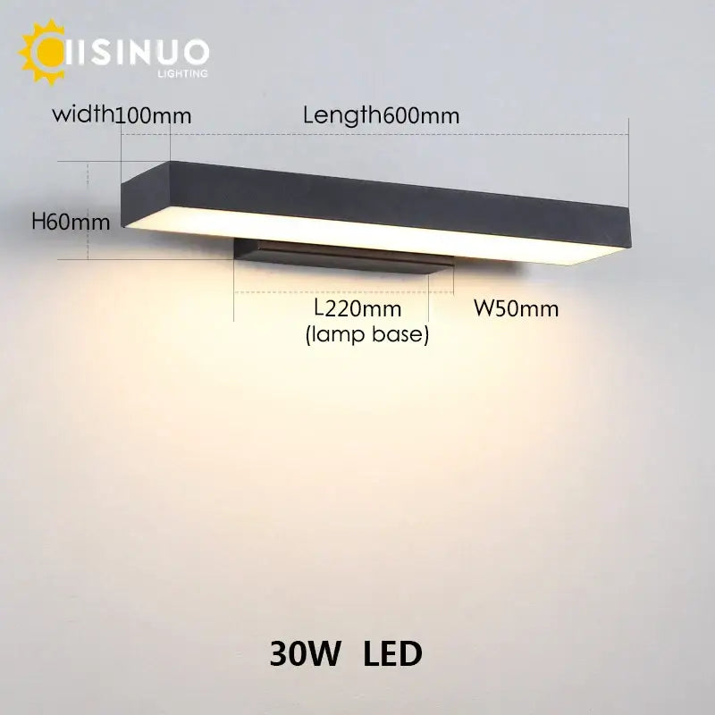 Modern black led wall light with dusk dawn motion sensor and sleek rectangular design for outdoor use