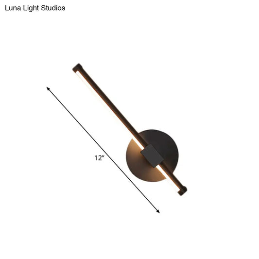DecorBites™ DecorBites™ Modern Black LED Wall Light: Slim Rod Aluminum Sconce Lamp in Warm/White Light