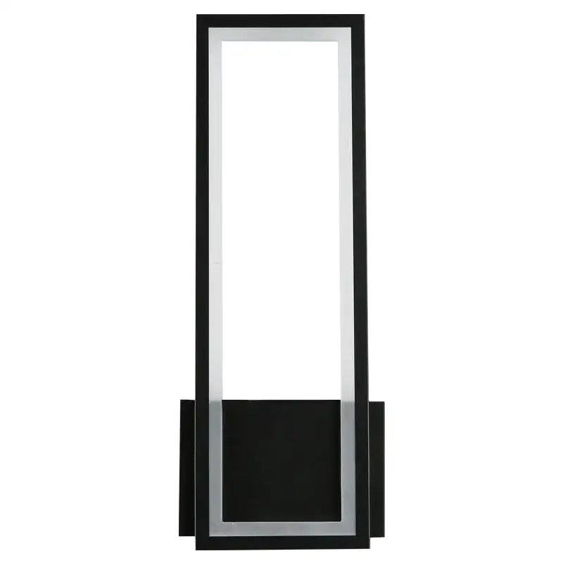 Modern black led wall sconce with black and silver framed full-length mirror featuring sleek design for bedroom decorbites led wall