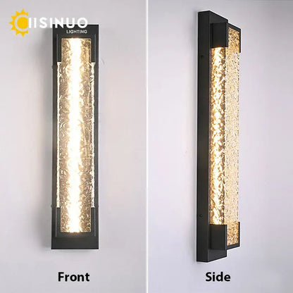 Modern black led wall sconce with decorbites dimmable textured amber glass panel for elegant lighting decorbites dimmable led
