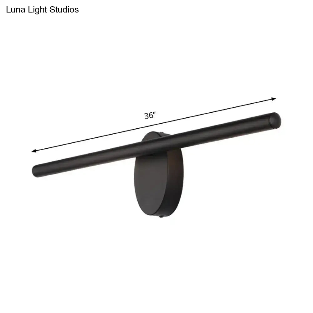 Modern black led wall sconce with acrylic shade 36 inch matte finish for bathroom lighting 220v-240v 110v-120v
