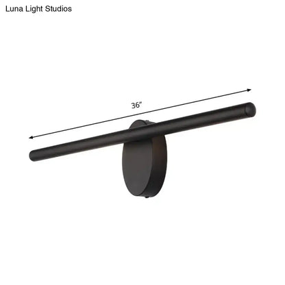 Modern black led wall sconce with acrylic shade 36 inch matte finish for bathroom lighting 220v-240v 110v-120v