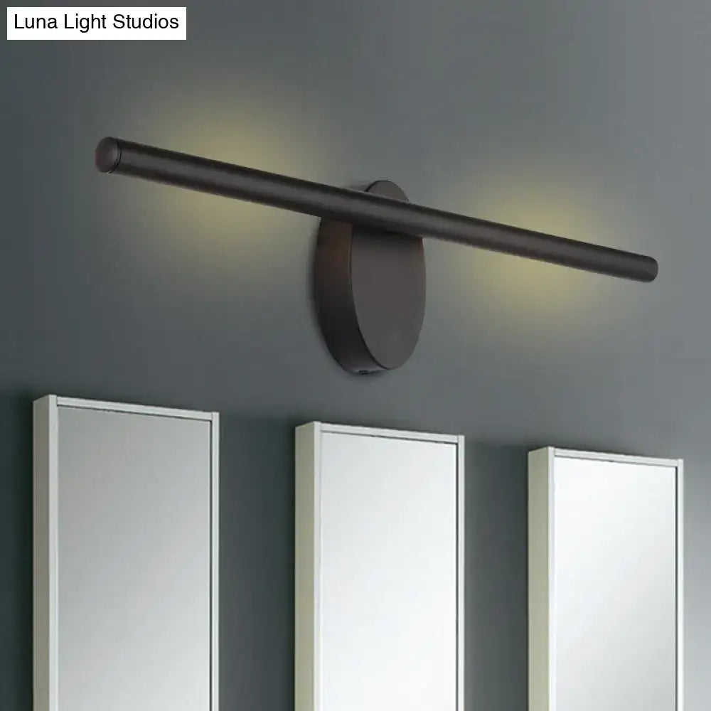 Modern black led wall sconce with acrylic shade and sleek matte black cylindrical design for bathroom lighting 220v-240v 110v-120v