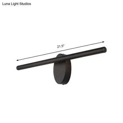 Modern black led wall sconce with acrylic shade and sleek cylindrical bar for bathroom lighting 220v-240v 110v-120v