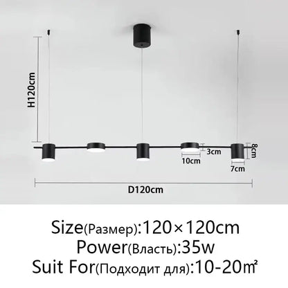 Modern black linear dimmable led ceiling chandelier with four cylindrical matte fixtures ideal for dining room decorbites dimmable led