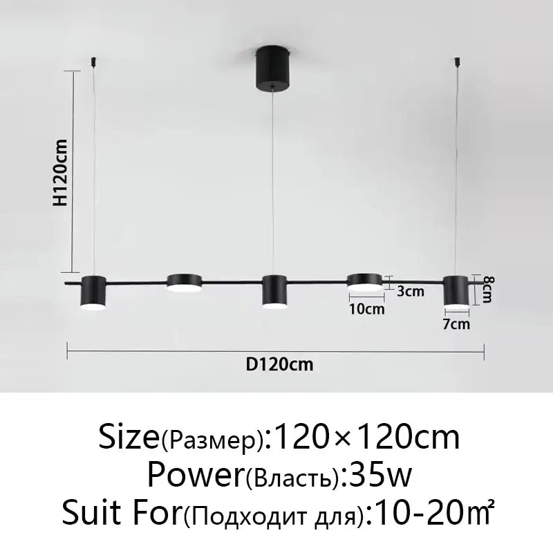 Modern black linear dimmable led ceiling chandelier with four cylindrical matte fixtures ideal for dining room decorbites dimmable led