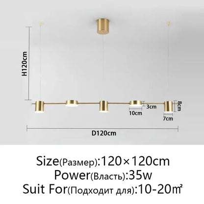 Modern black linear dimmable led ceiling chandelier with gold-toned cylindrical bulbs and sleek metallic finish by decorbites