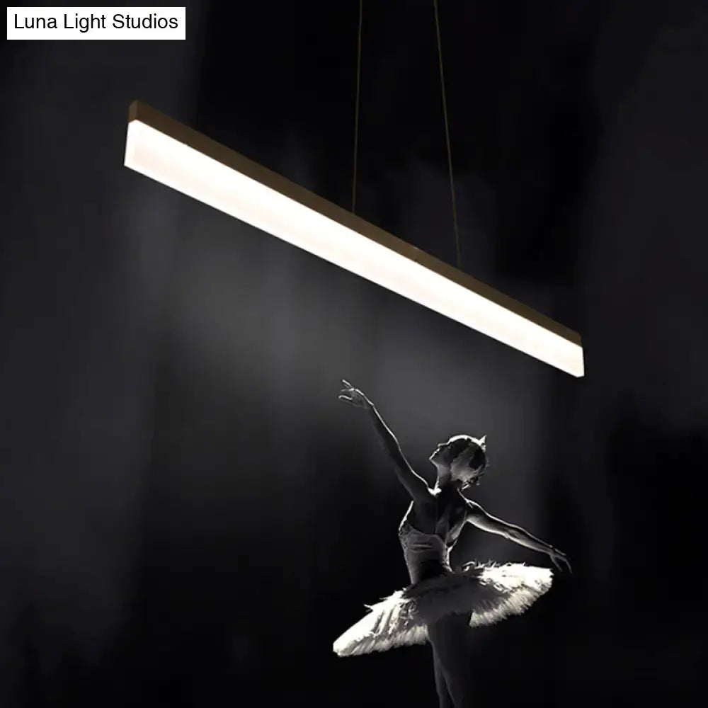 Modern rectangular LED light fixture with gold finish and diffused white illumination for remote control use