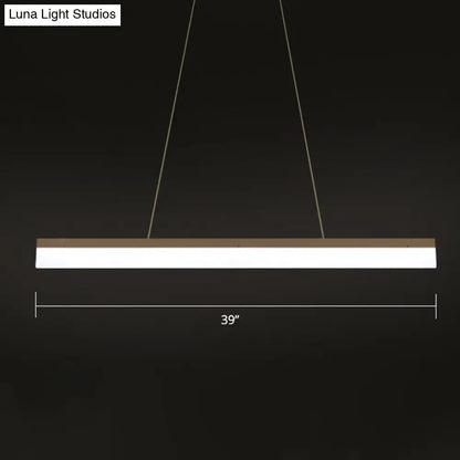 DecorBites™ modern 39-inch wooden frame LED light fixture with acrylic bar design and remote control for restaurants