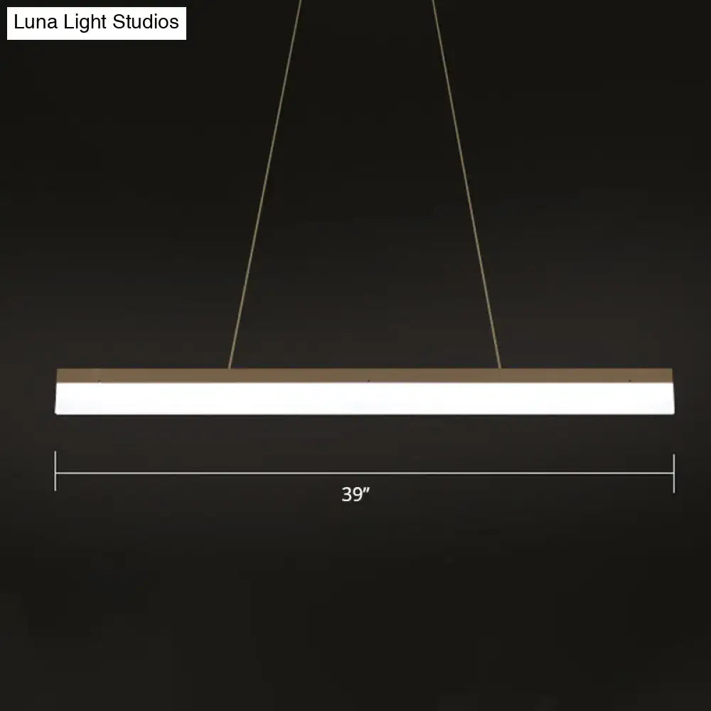 DecorBites™ modern led coffee suspension lamp with wooden frame and white led strip light fixture with remote control