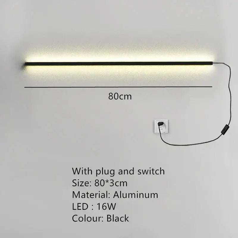 Modern black aluminum led wall sconce with 16w lighting and wall lights dimming ideal for bedroom decorbites led wall