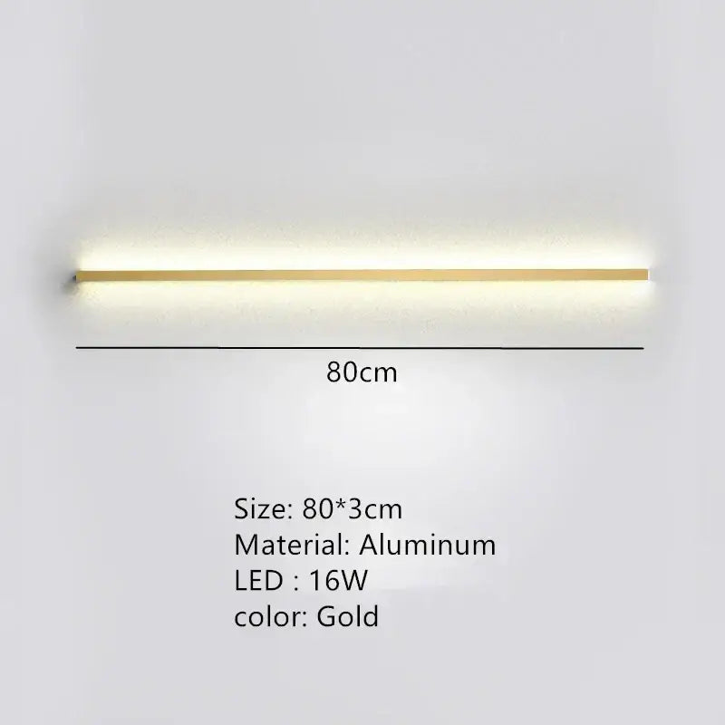 Modern black linear led wall lights dimming with gold-colored aluminum led wall sconce for bedroom decorbites led wall lighting