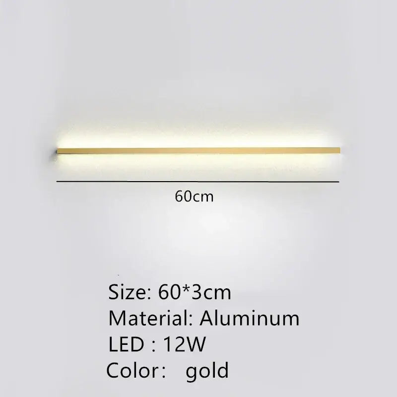 Gold-colored aluminum led wall sconce with sleek minimalist design for bedroom decorbites led wall dimming lights