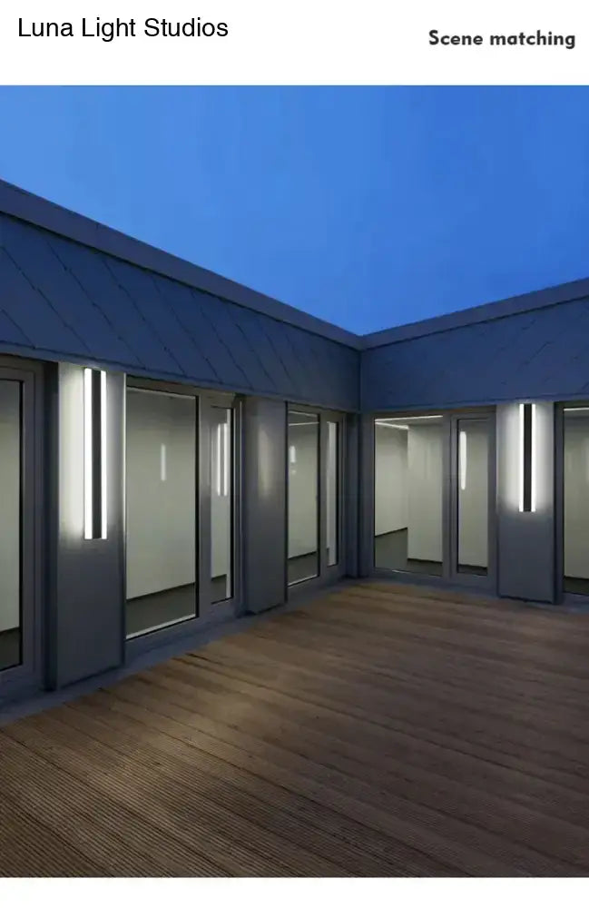 Modern minimalist decor featuring decorbites™ outdoor aluminium waterproof led wall lamps on dark gray walls