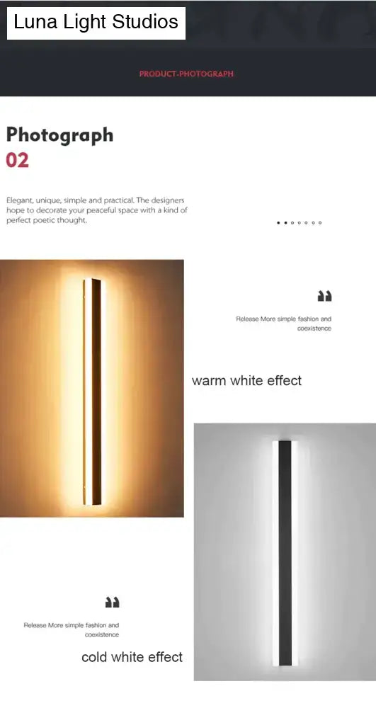 DecorBites outdoor aluminium ip65 led wall lamp with slim black rectangular design and warm white illumination