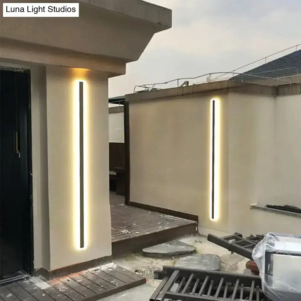 Modern slim led wall sconces by decorbites with warm white light black aluminium frame minimalist vertical design