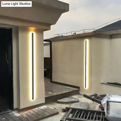 Modern slim led wall sconces by decorbites with warm white light black aluminium frame minimalist vertical design