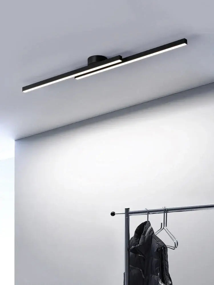 Modern black linear nordic ceiling lamp with sleek led design ideal for living room ceiling lamp lighting