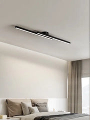Modern black linear nordic ceiling lamp with sleek minimalist design ideal for living room ceiling lamp lighting