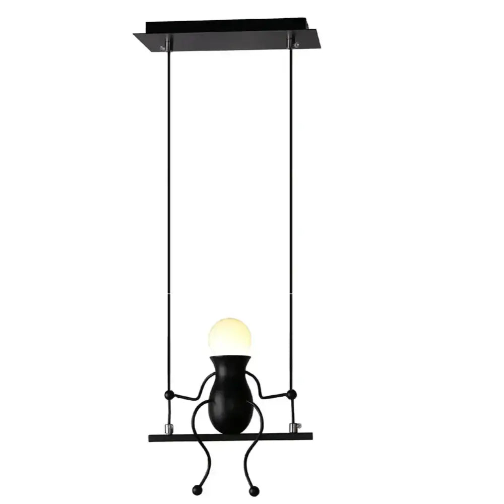 Modern black metal swing-style man led wall light with spherical bulb for bedroom use in a sleek wall light design