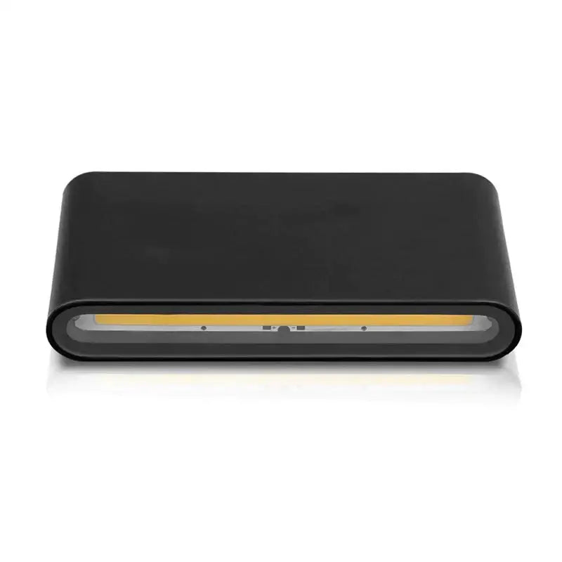 Modern black luna outdoor wall sconce with sleek design and warm led light strip for outdoor wall lighting