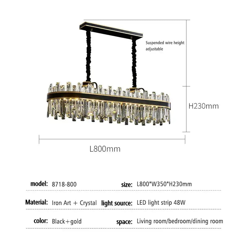 Elegant modern black luxury crystal chandelier with gold iron frame and hanging prisms for dining room decorbites light luxury