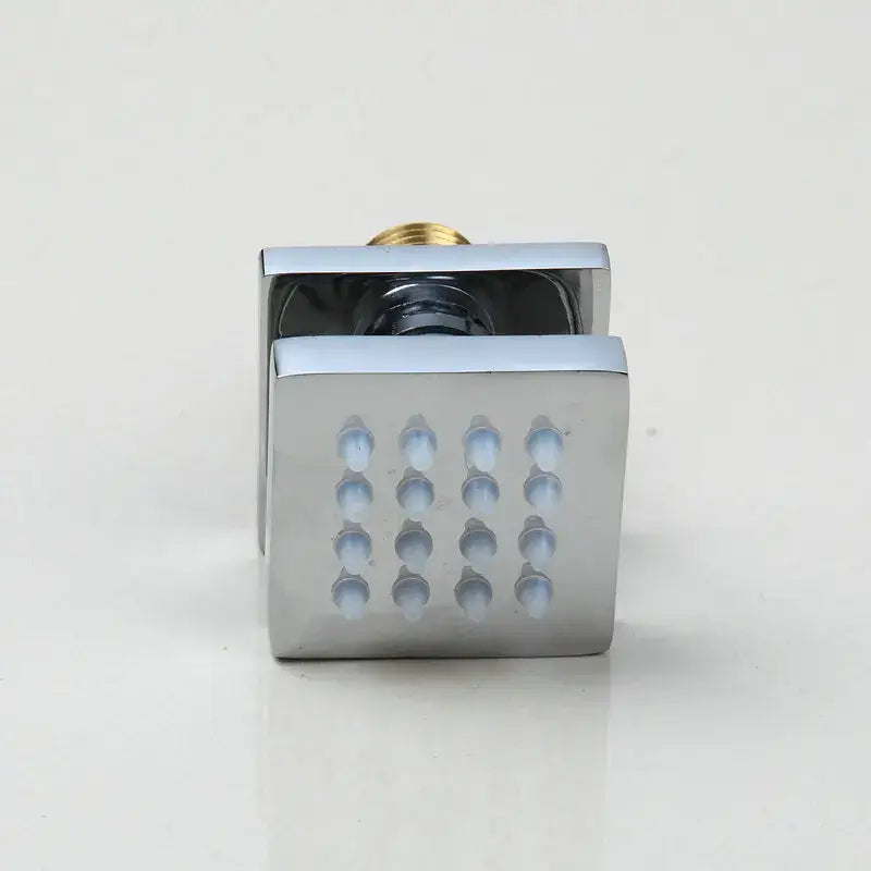 Square chrome showerhead with 12 rounded nozzles and brass fitting for decorbites black massage shower faucet bathroom use