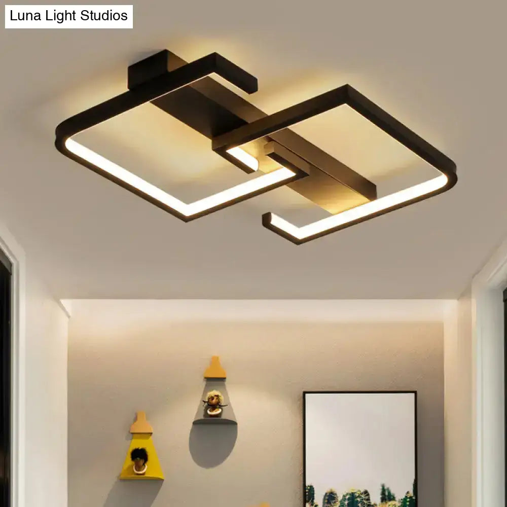 DecorBites™ DecorBites™ Modern Black Metal C Letter LED Ceiling Light with Warm/White Semi Flush Mount