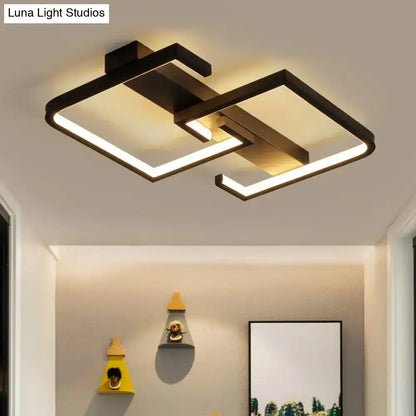 DecorBites™ DecorBites™ Modern Black Metal C Letter LED Ceiling Light with Warm/White Semi Flush Mount