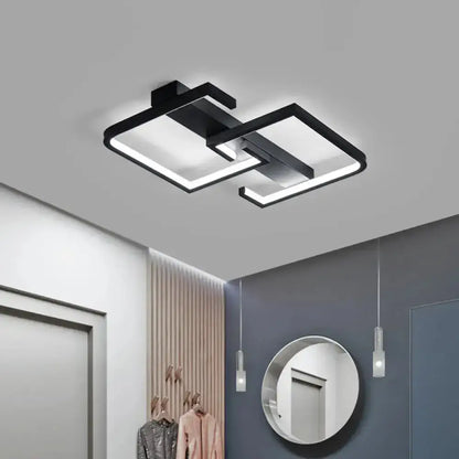 DecorBites™ DecorBites™ Modern Black Metal C Letter LED Ceiling Light with Warm/White Semi Flush Mount