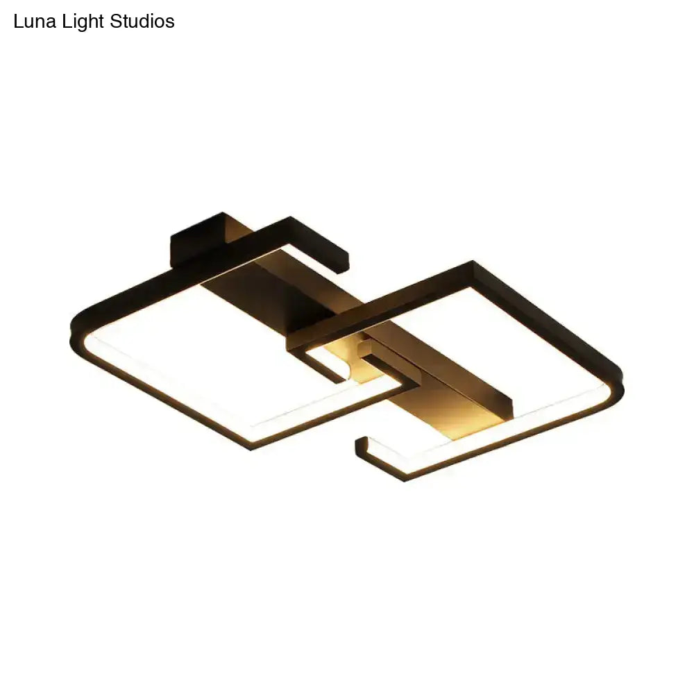 DecorBites™ DecorBites™ Modern Black Metal C Letter LED Ceiling Light with Warm/White Semi Flush Mount