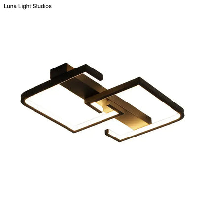 DecorBites™ DecorBites™ Modern Black Metal C Letter LED Ceiling Light with Warm/White Semi Flush Mount