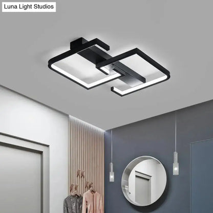 DecorBites™ DecorBites™ Modern Black Metal C Letter LED Ceiling Light with Warm/White Semi Flush Mount