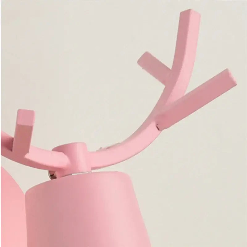 Pink plastic reindeer antler lamp base for modern black metal deer head led wall lamp bedroom sconce