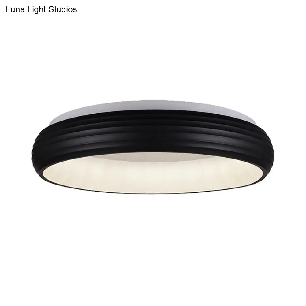 DecorBites™ DecorBites™ Modern Black Metal LED Ceiling Lamp for Living Room - 19"/25" Wide Round Flush Mount Fixture