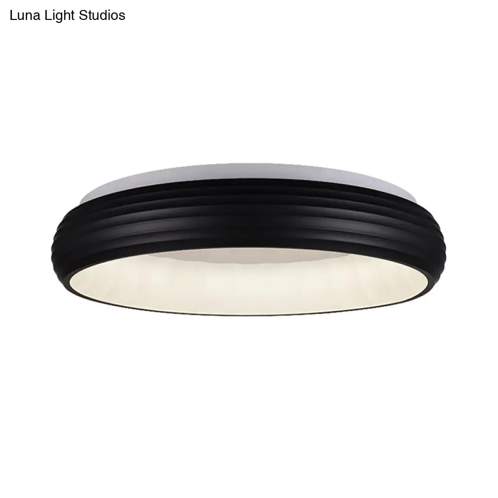 DecorBites™ DecorBites™ Modern Black Metal LED Ceiling Lamp for Living Room - 19"/25" Wide Round Flush Mount Fixture