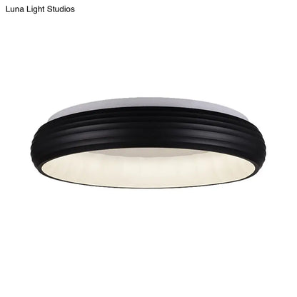 DecorBites™ DecorBites™ Modern Black Metal LED Ceiling Lamp for Living Room - 19"/25" Wide Round Flush Mount Fixture