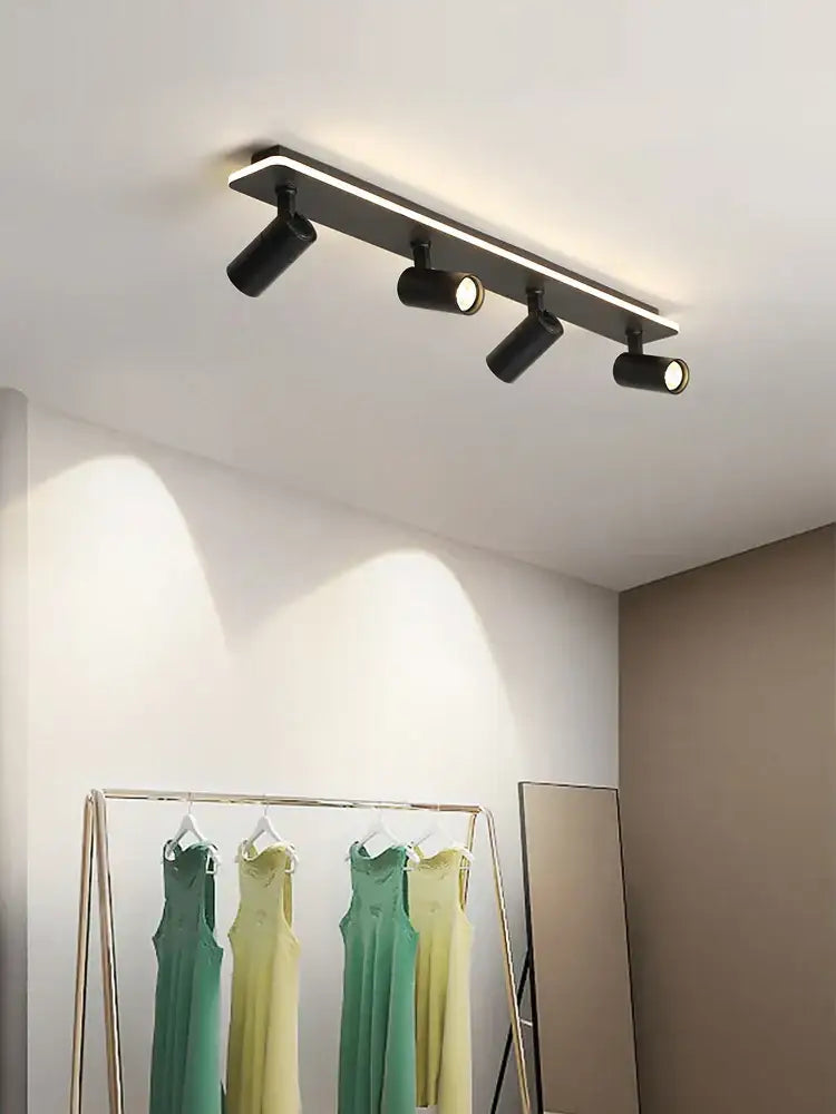 Modern black metal led ceiling lamp with four adjustable spotlights for living room decorbites led ceiling light