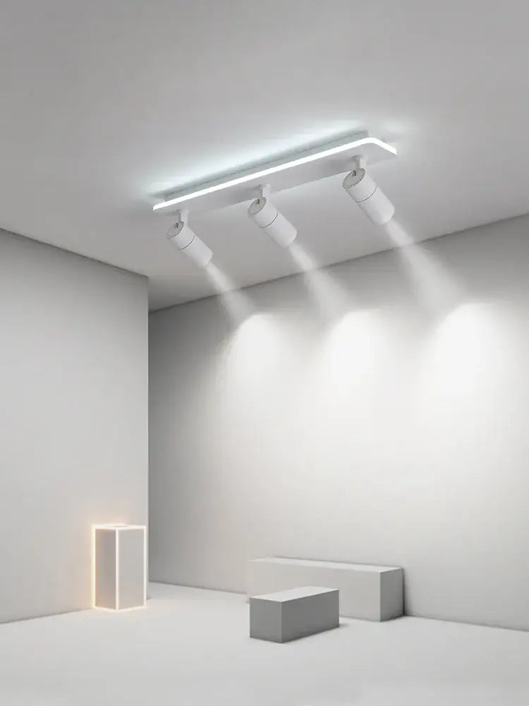 Modern black metal led ceiling light with adjustable white track spotlights for living room decorbites led ceiling lamp