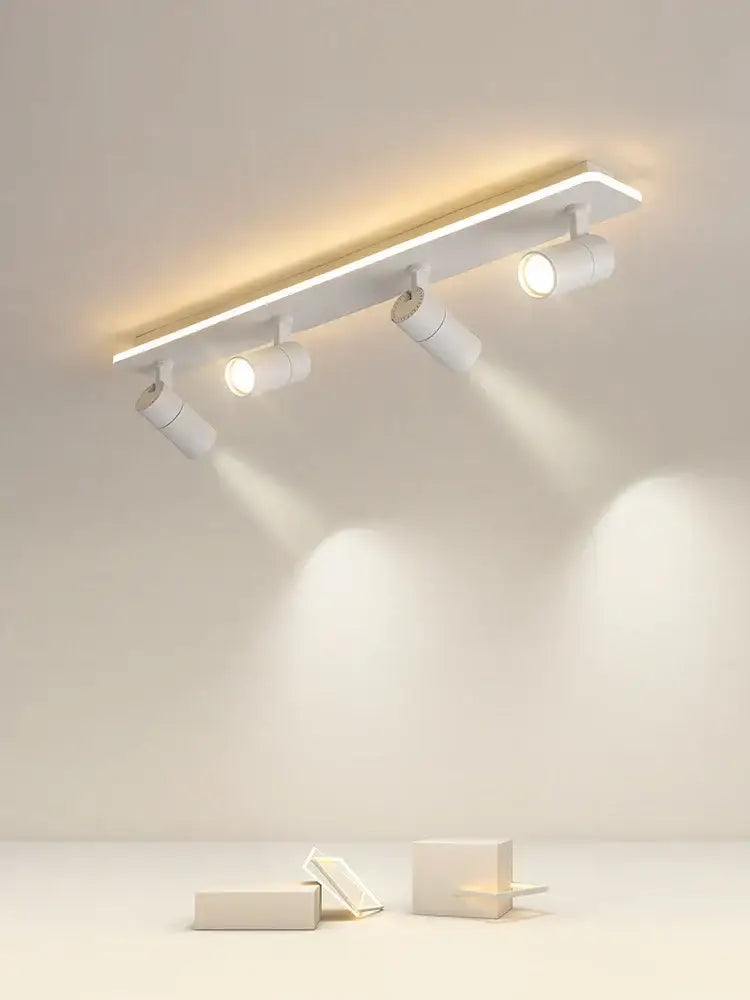 Modern black metal led ceiling lamp with four adjustable white track lighting spotlights for living room decorbites led ceiling light