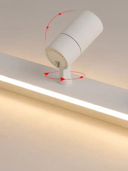 White cylindrical adjustable head track lighting fixture for modern black metal led ceiling lamp decorbites ceiling light